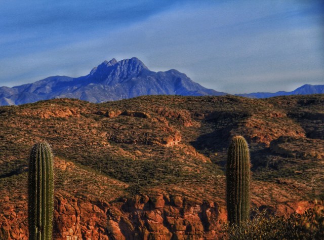 Four Peaks in the distance